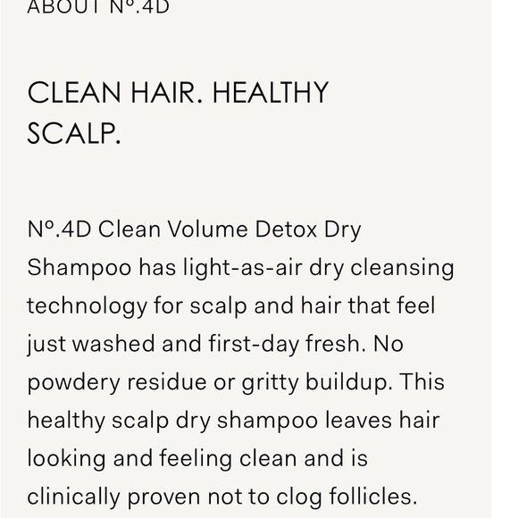 Nº.4D CLEAN VOLUME DETOX DRY SHAMPOO 250 ml Net 8.5 fl oz - Picture 11 of 17